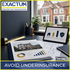Rebuild cost assessment report and insurance documents showing how to avoid underinsurance on a UK property.